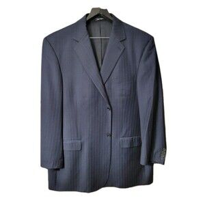 Guy Laroche Super 120's Wool Navy Pinstripe Single-Breasted Blazer Men
